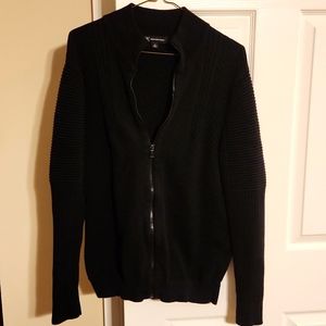 INC Black Zip-Up Sweater